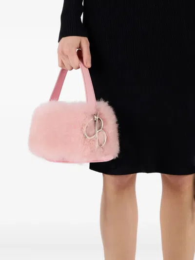 Blumarine Logo-charm Faux-fur Bag