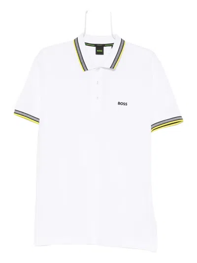 Hugo Boss Cotton Polo Shirt With Logo In White