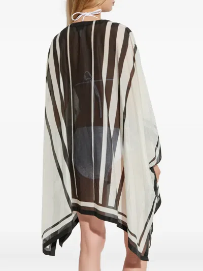 Tom Ford Striped V-neck Beach Dress In Multi