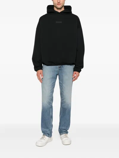 Essentials Front Logo Patch Panelled Hoodie
