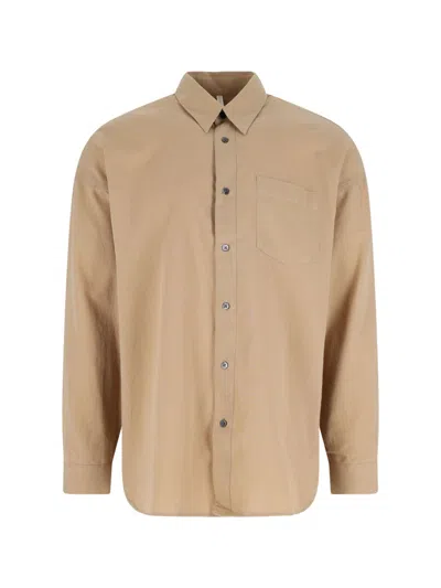Sunflower Beige Button-up Shirt With Chest Pocket