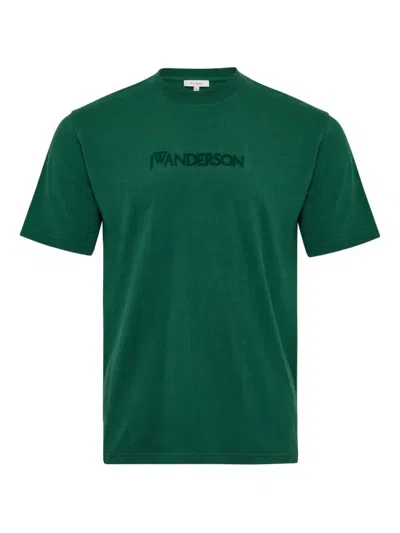 Jw Anderson Logo Embroidery T-shirt In Green
