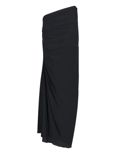 Alaïa Draped Maxi Viscose Skirt