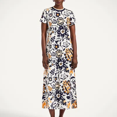 La Doublej Sporty Swing Cotton Jersey Midi Dress In Multi