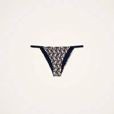 La Doublej Fonda Geometric-print String Bikini Bottom