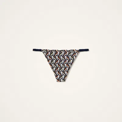 La Doublej Fonda Geometric-print String Bikini Bottom