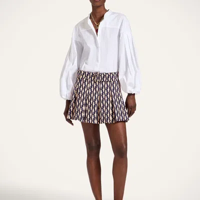 La Doublej Pleated Fish-print Skirt