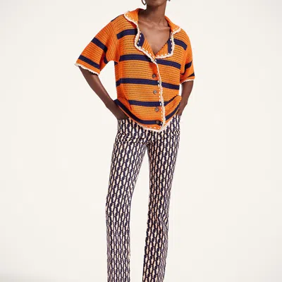 La Doublej The Cropped Printed Mid-rise Flared Jeans In Neutral