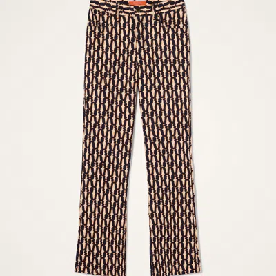 La Doublej The Cropped Printed Mid-rise Flared Jeans In Neutral