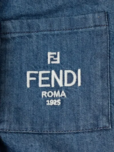 Fendi Ff-logo Denim Trousers In Blue