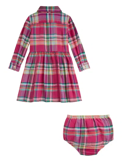 Polo Ralph Lauren Plaid Button-front Dress Set In Multi