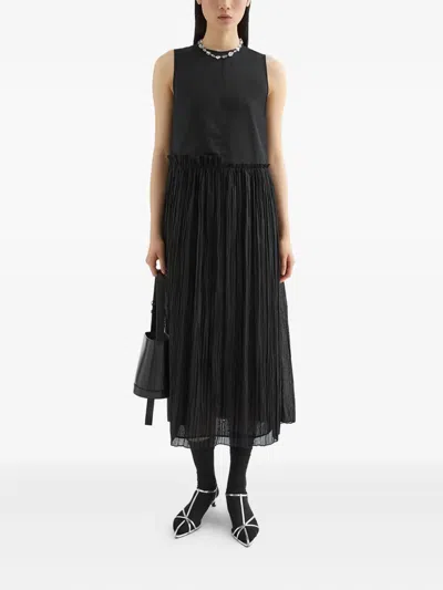 Jil Sander Pleated Dress In Black