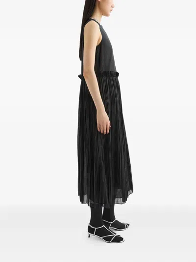 Jil Sander Pleated Dress In Black
