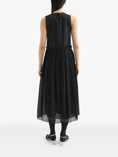 Jil Sander Pleated Dress In Black