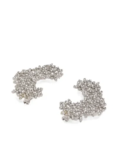 Jil Sander Zirconie-embellished Earrings In Metallic