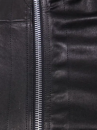 Rick Owens High-neck Zip-front Jacket In Black