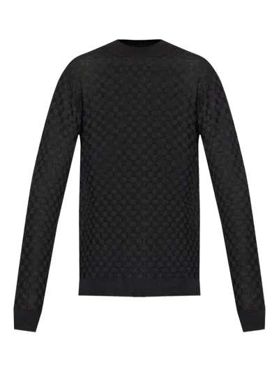 Giorgio Armani Textured Sweater In Black