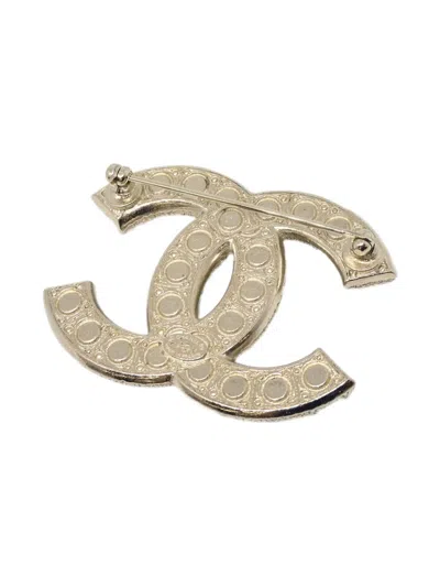 Pre-owned Chanel 2019 Cc Pearl Rhinestone Brooch