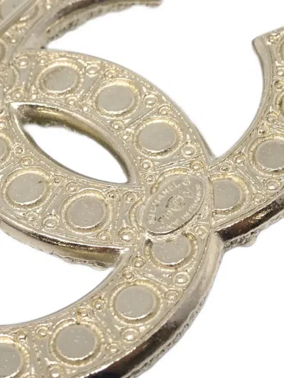 Pre-owned Chanel 2019 Cc Pearl Rhinestone Brooch
