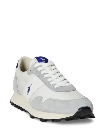 Polo Ralph Lauren Prl Trail 125 Suede Mesh Sneakers In White