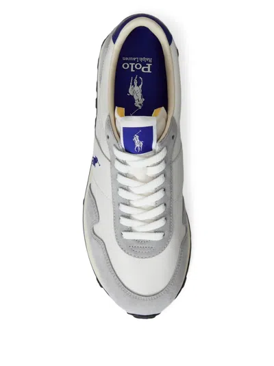 Polo Ralph Lauren Prl Trail 125 Suede Mesh Sneakers In White