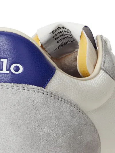 Polo Ralph Lauren Prl Trail 125 Suede Mesh Sneakers In White