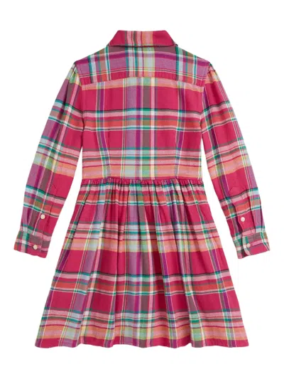 Polo Ralph Lauren Plaid Button-front Dress In Red