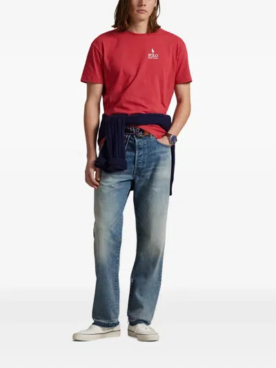 Polo Ralph Lauren Logo-embroidered T-shirt In Red