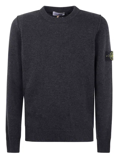 Stone Island Logo-patch Jumper In Gray