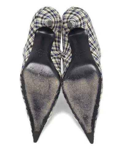 Pre-owned Balenciaga 110mm Pointed-toe Checked Boots
