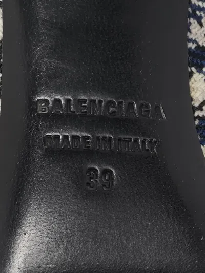 Pre-owned Balenciaga 110mm Pointed-toe Checked Boots