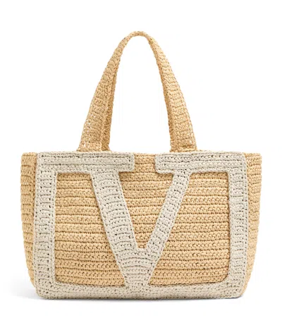 Valentino Large Raffia Viva Superstar Crochet Tote Bag