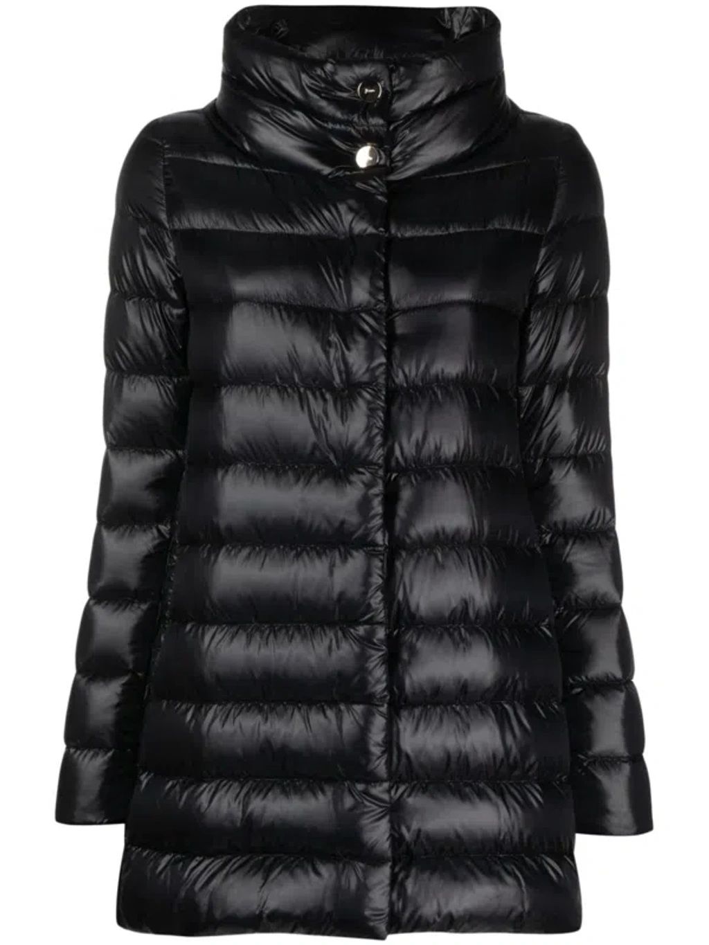 ブルゾン Herno Quilted Black Jacket With High Collar Herno - Quilted Down Jacket