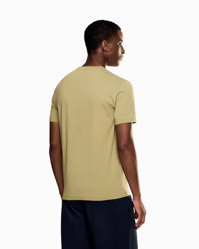 Ea7 Visibility Short-sleeved T-shirt In Cotton Stretch Jersey In Yellow