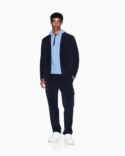 Armani Exchange Rice Stitch Hooded Sweater In Blue