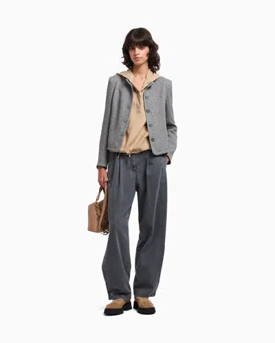 Emporio Armani Icon Tricot-effect Jacquard Knit Jacket