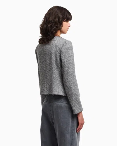Emporio Armani Icon Tricot-effect Jacquard Knit Jacket