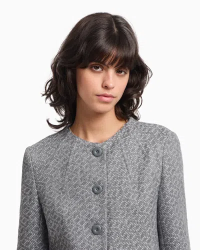 Emporio Armani Icon Tricot-effect Jacquard Knit Jacket