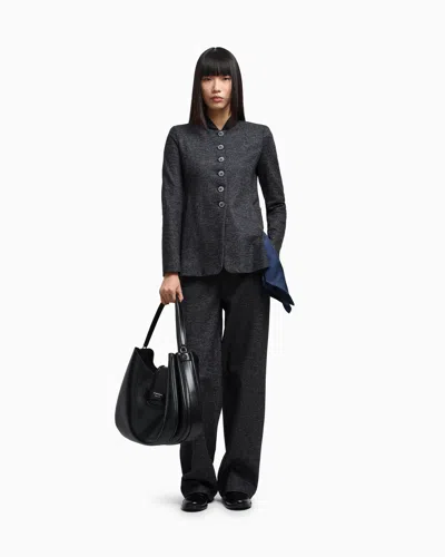 Emporio Armani Icon Houndstooth Cloth Single-breasted Jacket In Gray