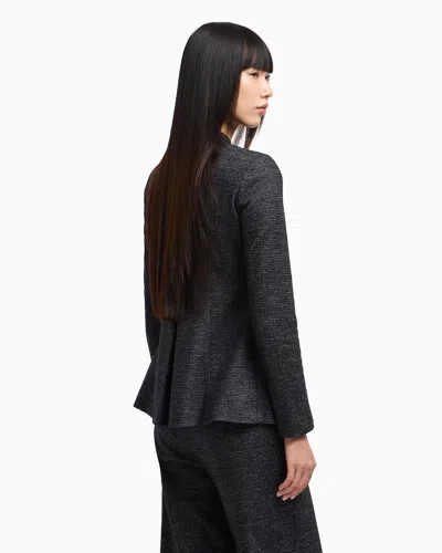 Emporio Armani Icon Houndstooth Cloth Single-breasted Jacket In Gray