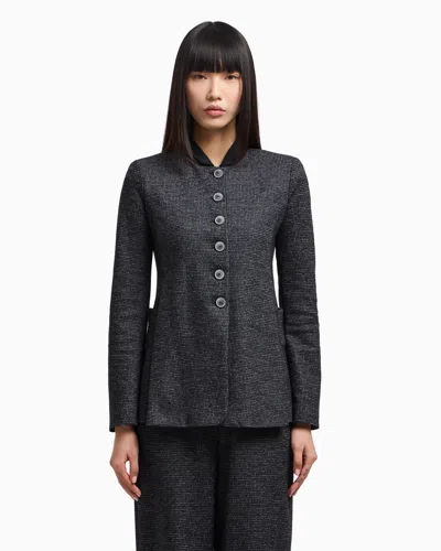Emporio Armani Icon Houndstooth Cloth Single-breasted Jacket In Gray