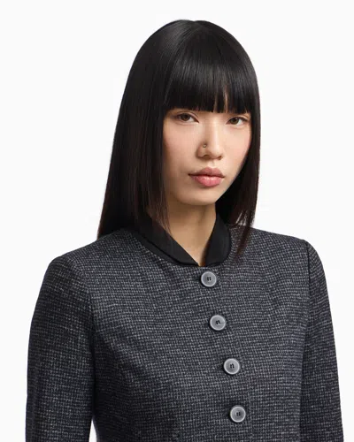 Emporio Armani Icon Houndstooth Cloth Single-breasted Jacket In Gray
