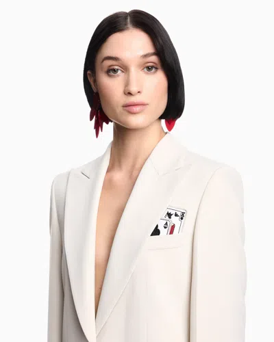 Emporio Armani Single-breasted Blazer In Envers Satin With Jeu De Cartes Detail