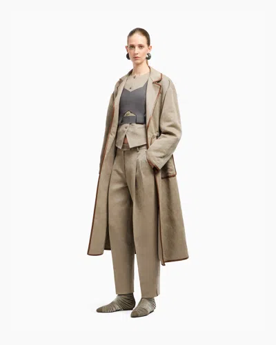 Giorgio Armani Hemp, Viscose And Cotton Cavalry Double-pleat Trousers
