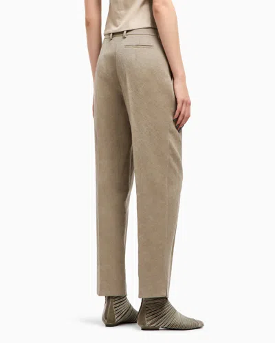 Giorgio Armani Hemp, Viscose And Cotton Cavalry Double-pleat Trousers
