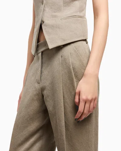 Giorgio Armani Hemp, Viscose And Cotton Cavalry Double-pleat Trousers