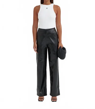 4th & Reckless Judith Croc-embossed Trouser In Black In Black