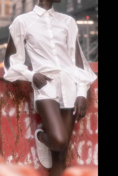 The Athletic Side Of Us Anne Detachable Back Shirt In White