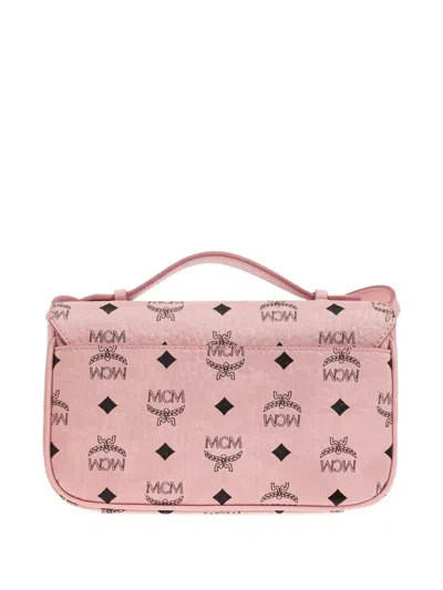 Mcm Shoulder Bags With Adjustable Strap And Gold-tone Hardware In Pink