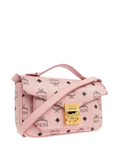 Mcm Shoulder Bags With Adjustable Strap And Gold-tone Hardware In Pink